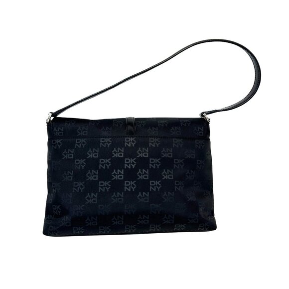 VINTAGE Y2K DKNY LOGO Baguette Bag Black Shoulder Bag Purse - Picture 2 of 8